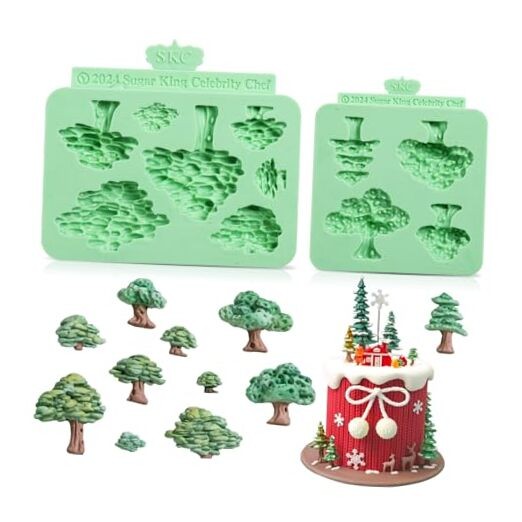 Christmas Silicone Molds,Tree Cake Decorations Mold,Christmas Tree 2 Pcs gallery