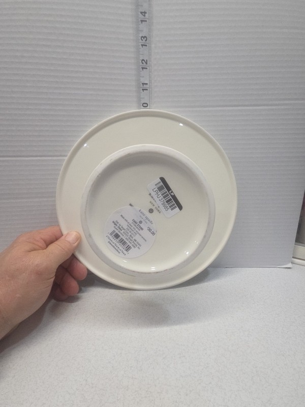 Kate Spade Cake Stand White Green Trim Target 3.5" Tall 9.78" Diameter Ceramic gallery