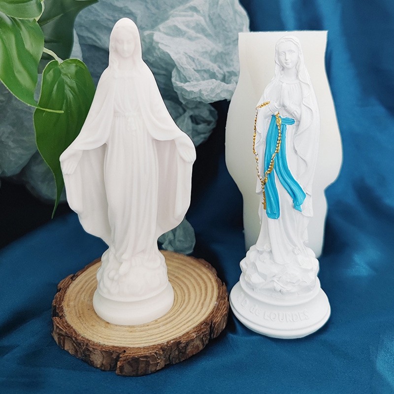 DIY Virgin Mary Silicone Soap Molds 3D Father Jesus Christ Statue Making Mold gallery