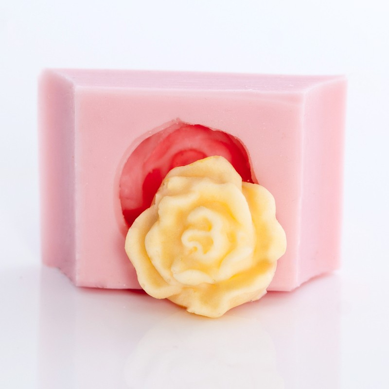 Silicone Mold Small Cabbage Rose Food Safe Fondant Candy Craft Resin Clay (521)