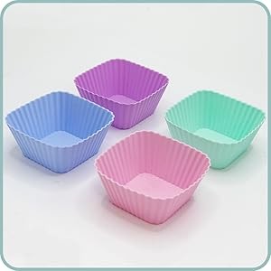Silicone Cupcake Liners Lunch Box Dividers，Non-Stick Silicone Muffin Cups, gallery