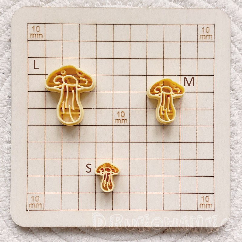 Mushroom Forest Fungus Fungi 3 Polymer Clay Cutter For Earring Jewelry gallery