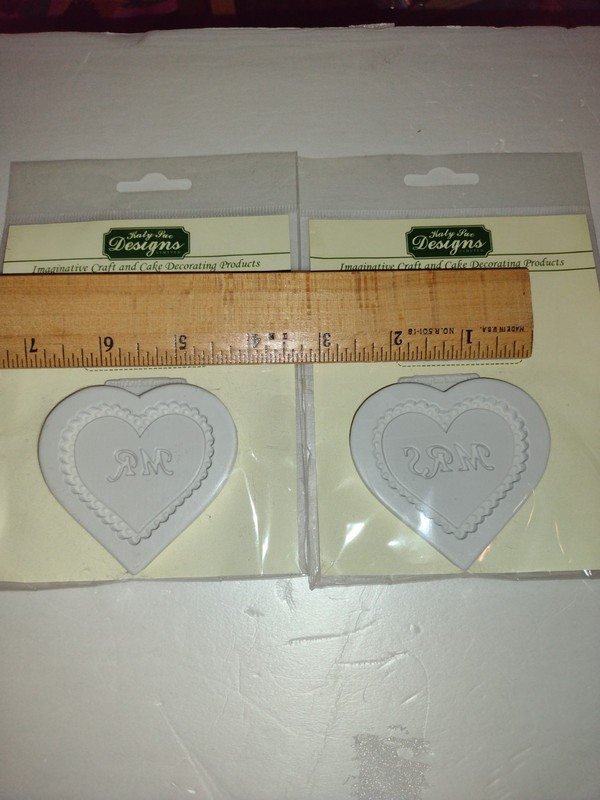 NEW Katy Sue Designs Mr & Mrs Hearts Silicone Moulds Molds Cake Decorating gallery