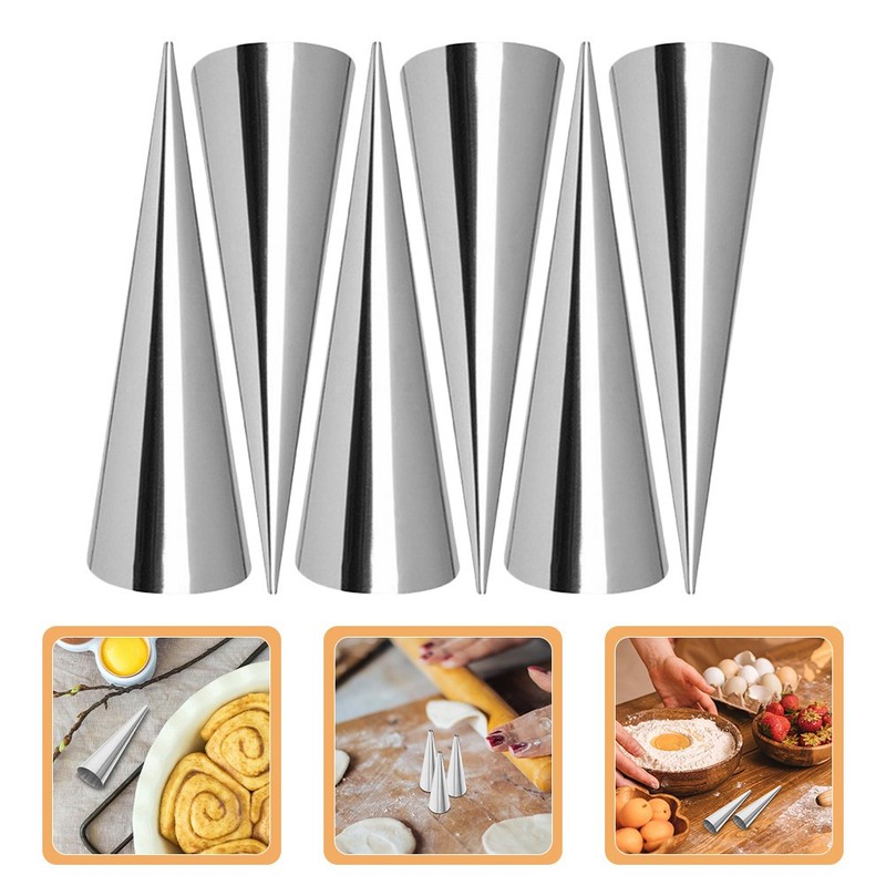 6Pcs Reusable Stainless Steel Tubular Croissant Molds for Bread and Pastries gallery