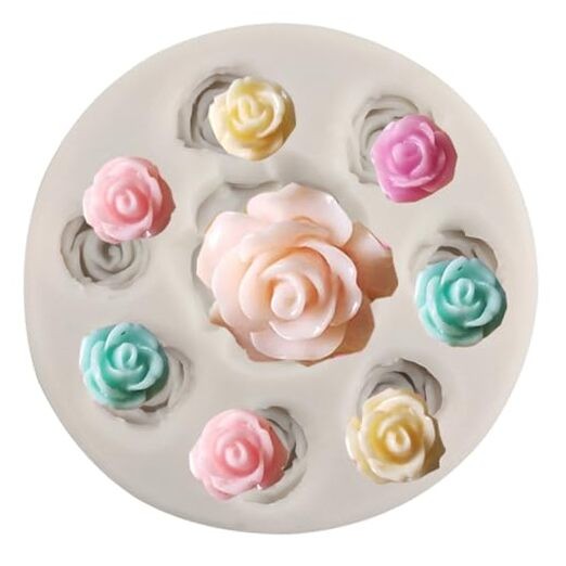 Rose Silicone Candy Mold Mini Flower Fondant Chocolate Molds For Cake Style L gallery