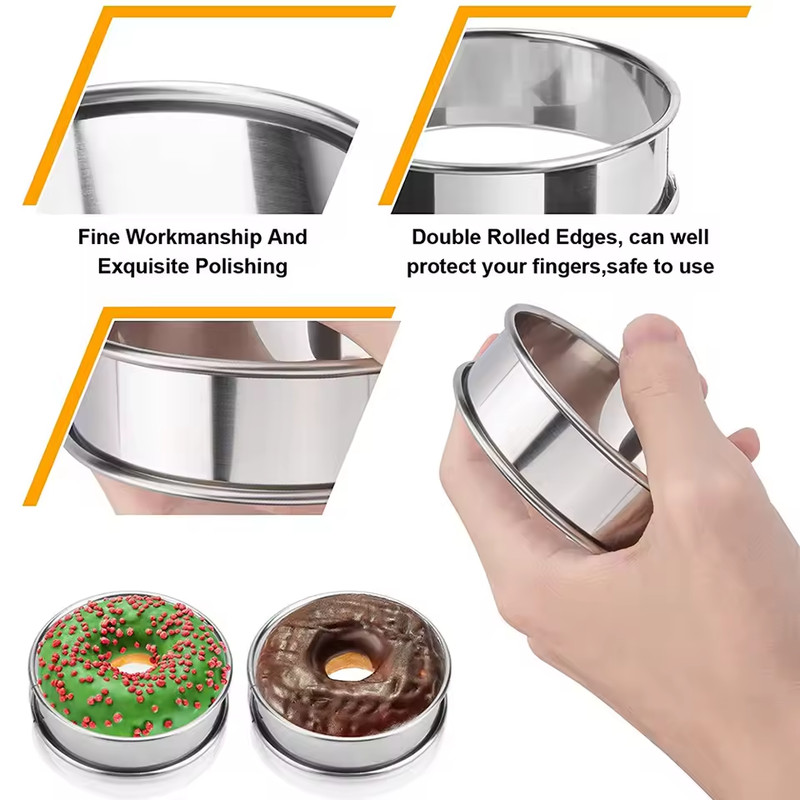 Stainless Steel Tart Rings 2PCS Baking Circle Molds 8cm 10cm Pastry gallery