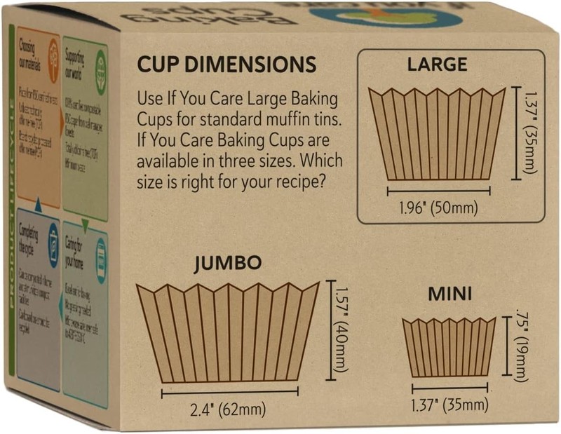 LOT OF 11 - 60 Count Box Large IF YOU CARE Cupcake Unbleached Baking Cups gallery