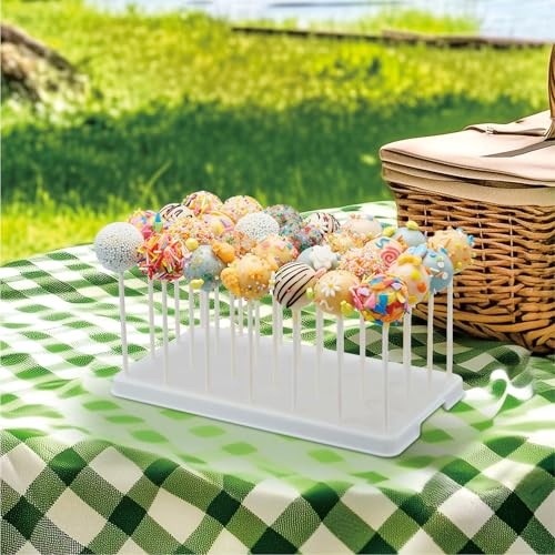 28 Holes Cake Pop Stand for Cake Pops, Lollipop Hold Stand, Cake Pop White gallery
