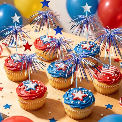 100PCS 4th of July Firework Cocktail Picks, 4th of July Baking Decorations gallery