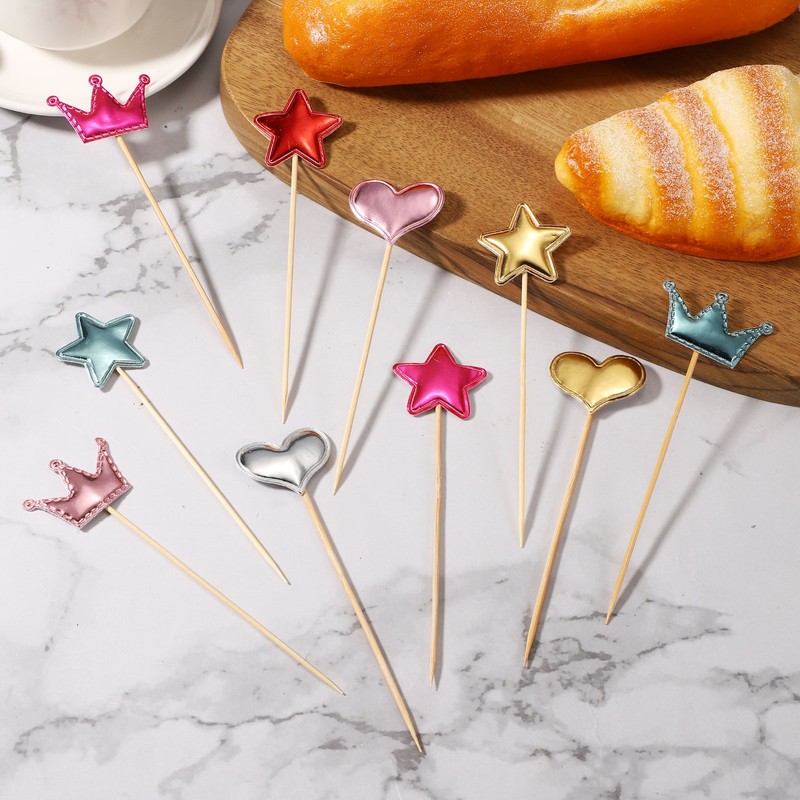 50 Pcs 1.6 x 1.6 Inch Star Birthday Cupcake Toppers, Silver Tone gallery