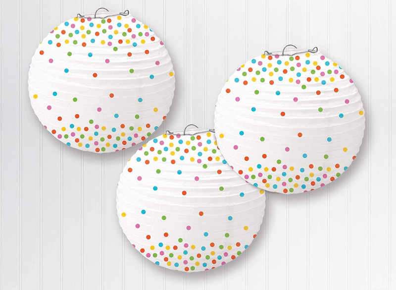 Mini Polka Dots round Paper Lanterns- 9.5" | 3 Pcs. gallery