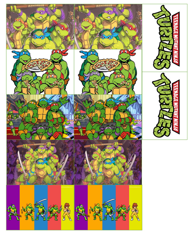 set of 12 TMNT ninja turtles, edible images, choose size, rice krispies, cookies