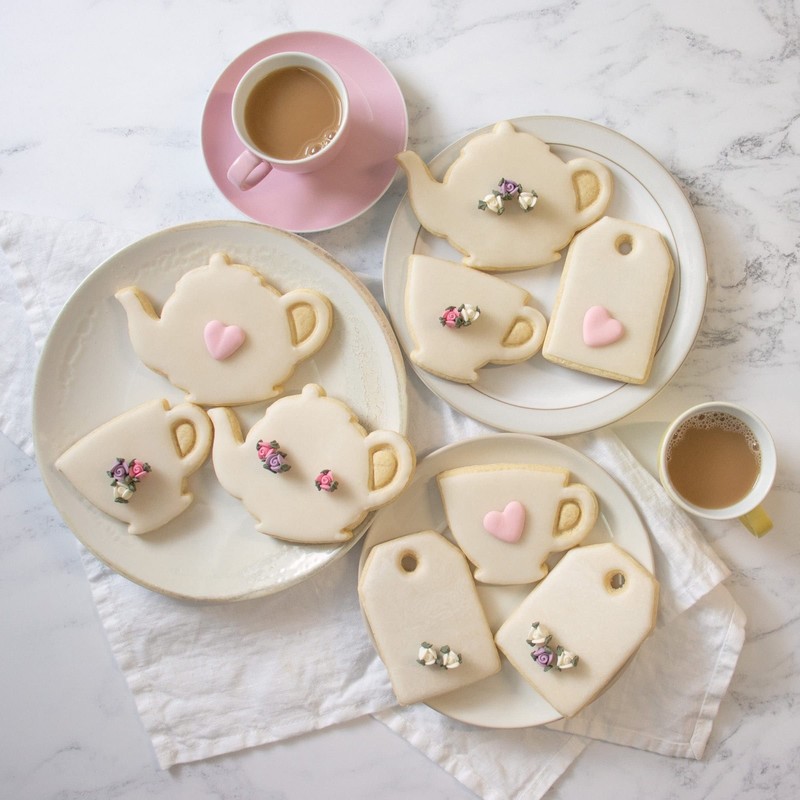 Set of 3 Tea Party cookie cutters (Designs: Teapot, Teacup and Tea Bag), 3 pi... gallery