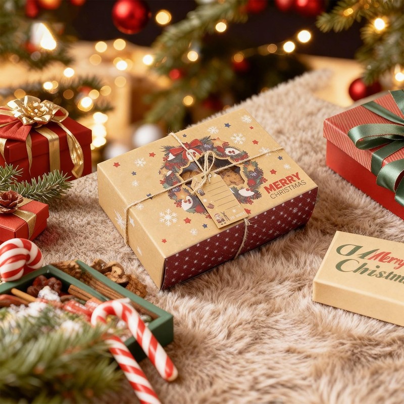 12 PCS Christmas Cookie Boxes for Gift Giving, Christmas Bakery Treat Boxes w... gallery