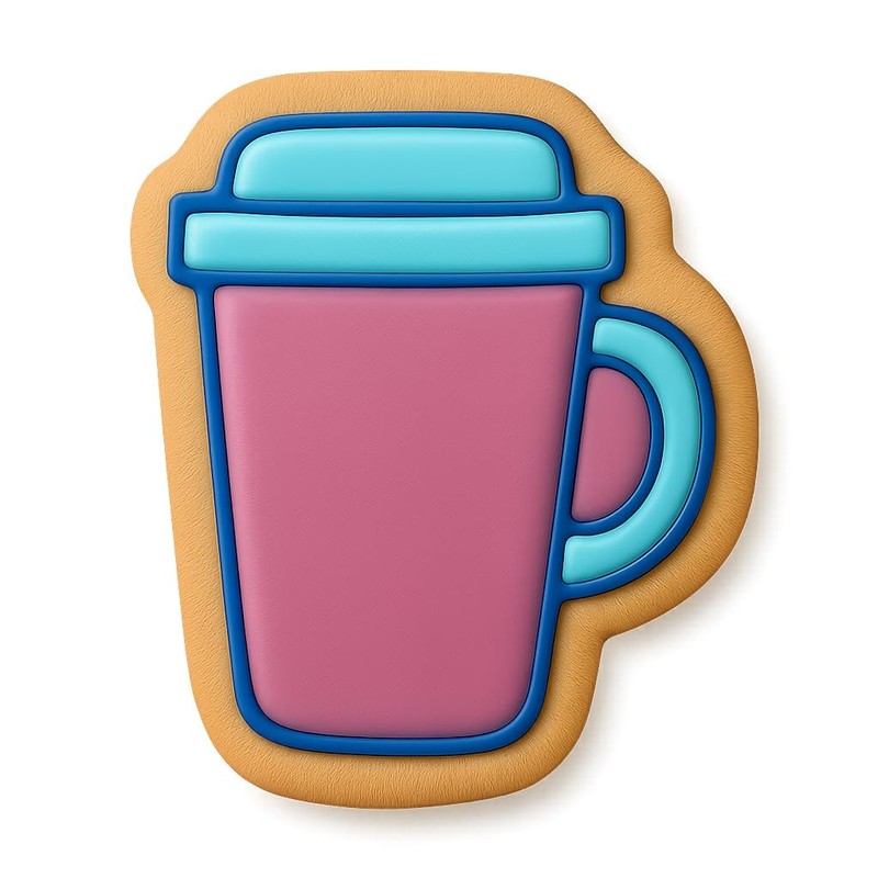 Travel Coffee Mug Cookie Cutter & Stamp, Fondant & Clay - 3.3x4 gallery