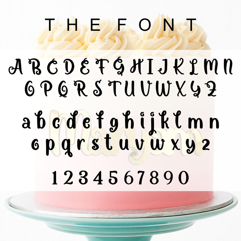 Elegant Custom Acrylic Cake Name Word Charm Name & Word 3mm Thick gallery