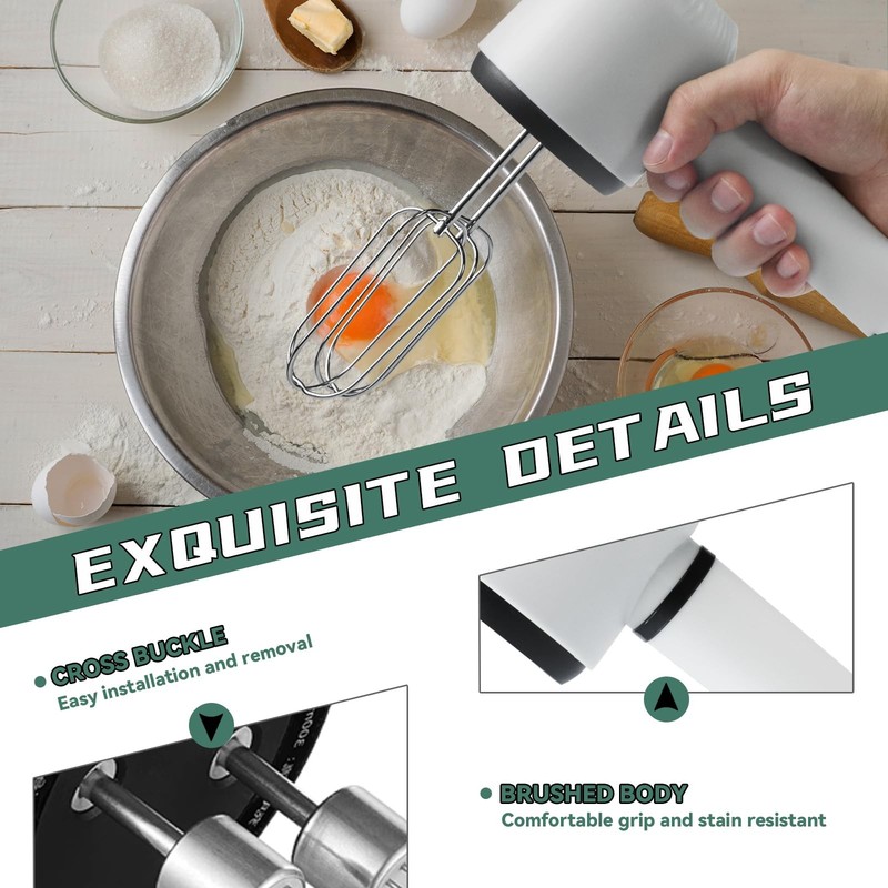 3 Speed Hand Mixer with Flex Edge Beaters | Auto-Scrape Design for Baking, Wh... gallery