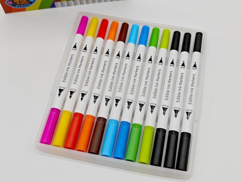 Food Coloring Edible Markers For Cookie Decorating,12pcs Color Pens,Double Si... gallery