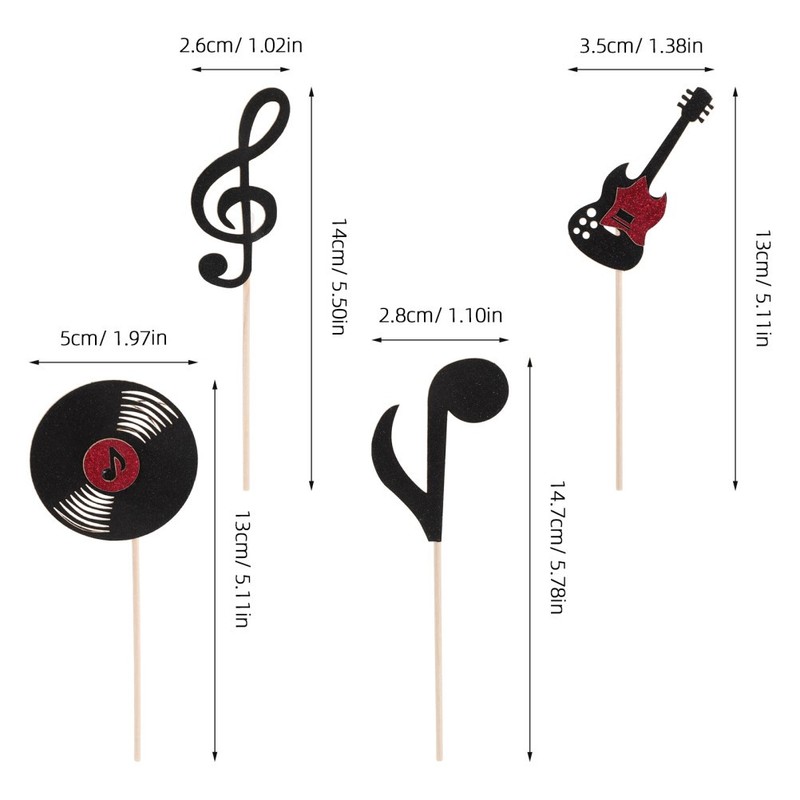 24 Pcs Birthday Cupcake Toppers Music Notes Baby Shower Decoration gallery