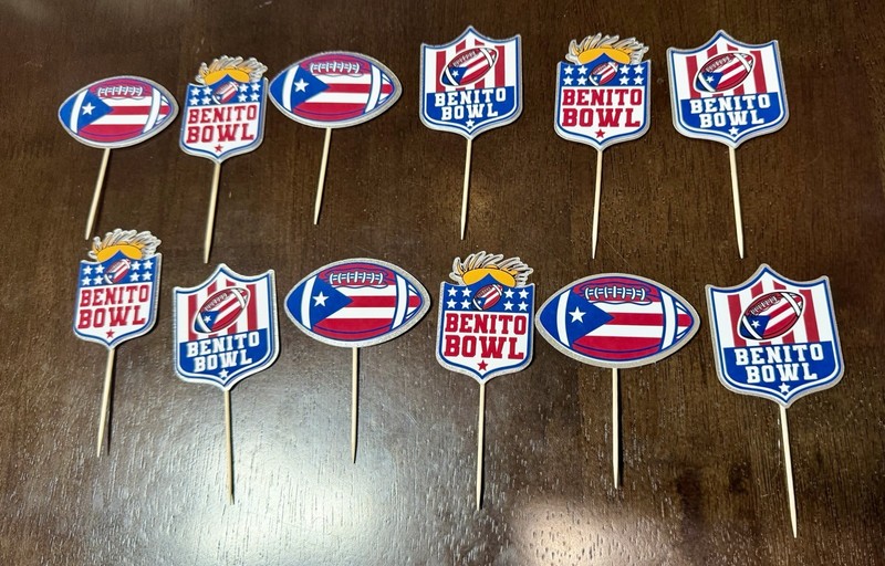 Benito Bowl Super Owl Themed Cupcake Toppers
