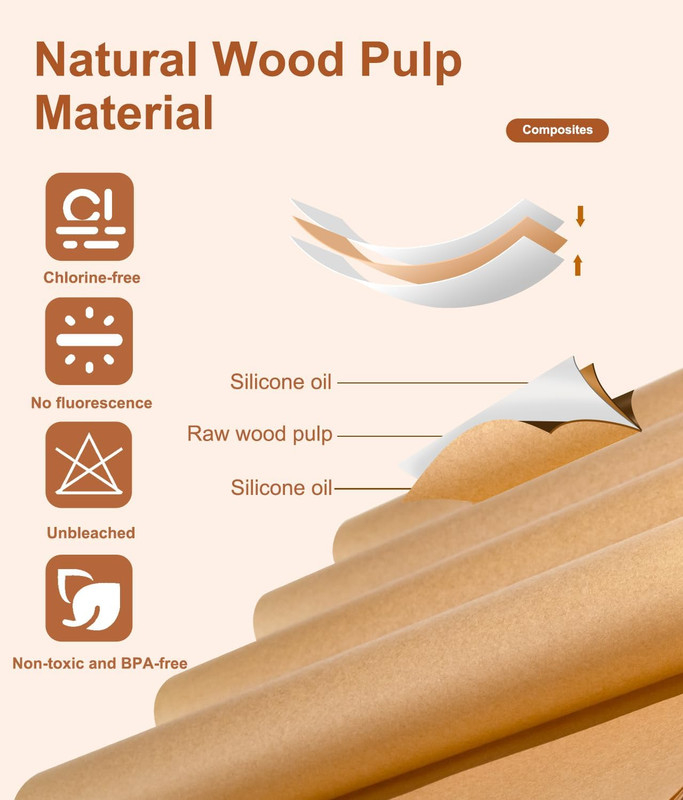 Parchment Paper Sheets 9X13 Inch – 70Pcs Precut Unbleached Baking Paper, Plant-B gallery