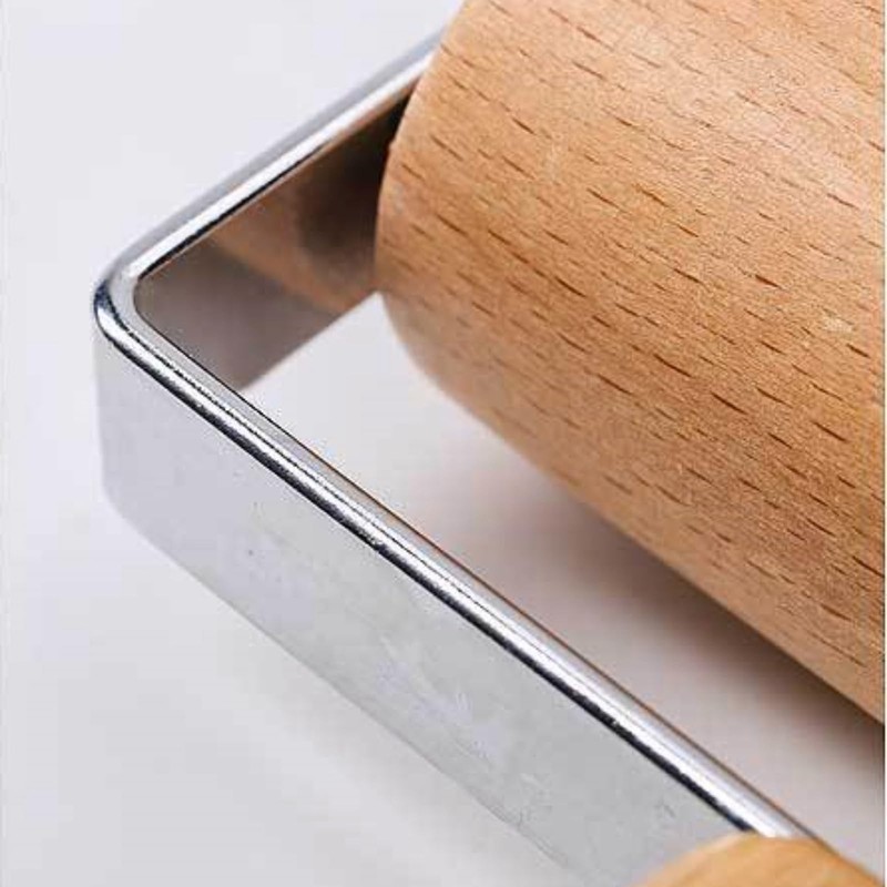 Adjustable Beechwood Stainless Steel Rolling Pin T-Shape Pizza Dough Pasta Maker gallery