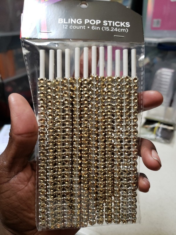 GOLD Rhinestone BLING Pop Sticks PT1