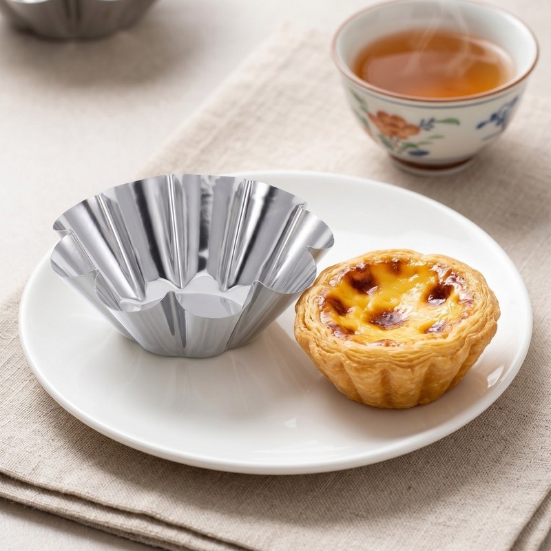 10PCS Egg Tart Baking Pan - Reusable Stainless Steel Muffin Molds - 2.6'' Mini gallery