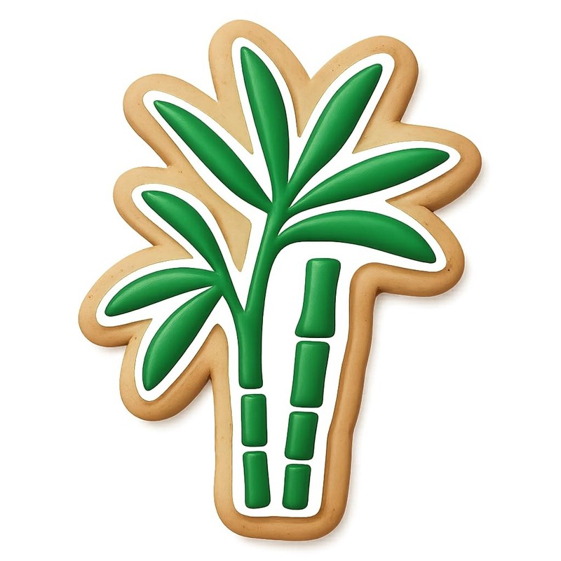 Bamboo Palm Cookie Cutter & Stamp, Fondant & Clay - 4x2.5 gallery