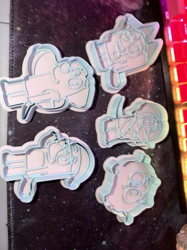 Bluey 3D Printed Cookie Cutters and Stamps Set
