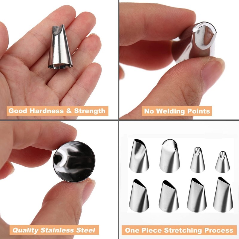 9 PCS Rose Flower Piping Tips Set Stainless Steel Chrysanthemum Icing Nozzle gallery