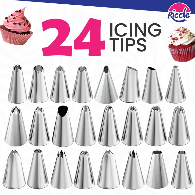94 pcs Cake Decorating Kit with Cake Turntable - Includes 50pcs 16 Inch gallery