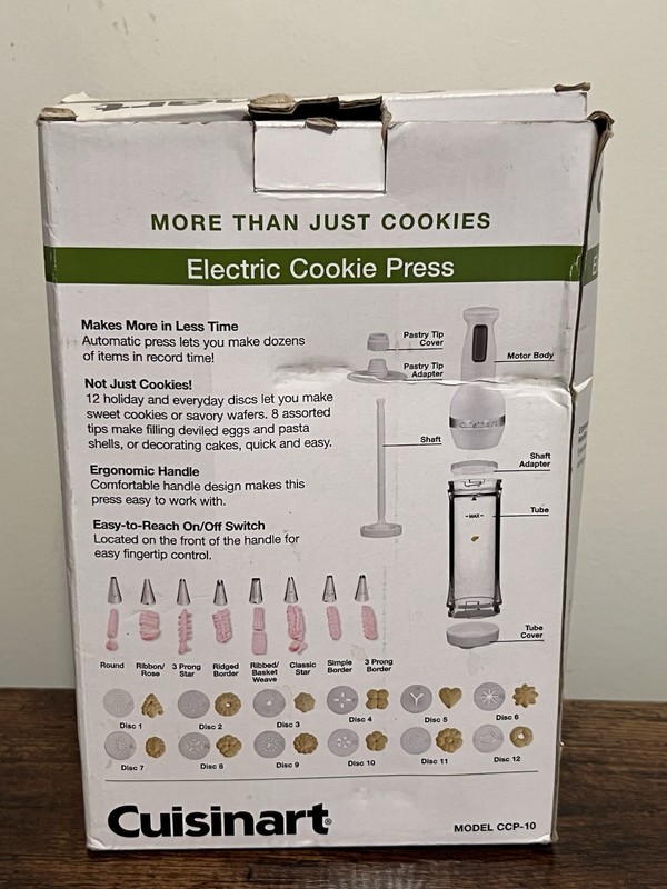 Cuisinart CCP-10 Electric Cookie Press Complete w/ 12 Discs & 8 Decorating Tips gallery