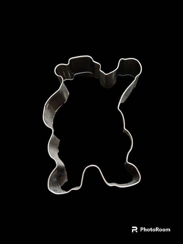 Vintage Christmas Cookie Cutter Santa Waving 3.75 Inch Metal Cute