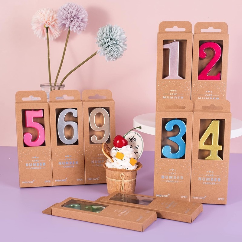 2.76 Inch Modern Blue 3 Number Birthday Candles, Blue Number Candles, Cake gallery