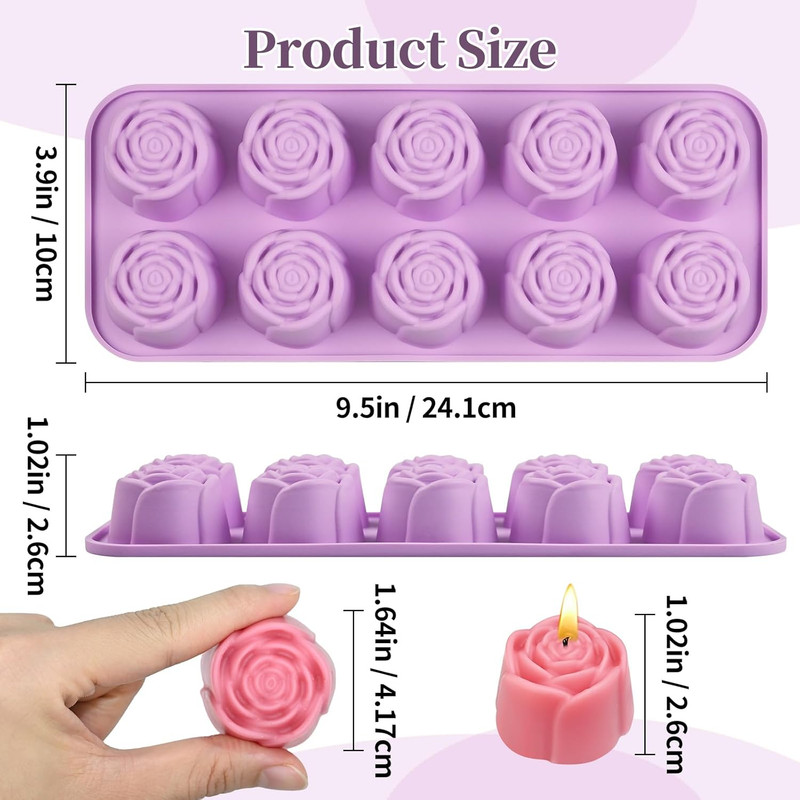 Rose Silicone Mold, 2 Pcs Rose Chocolate Mold 20 Cavity Silicone Roses Molds gallery