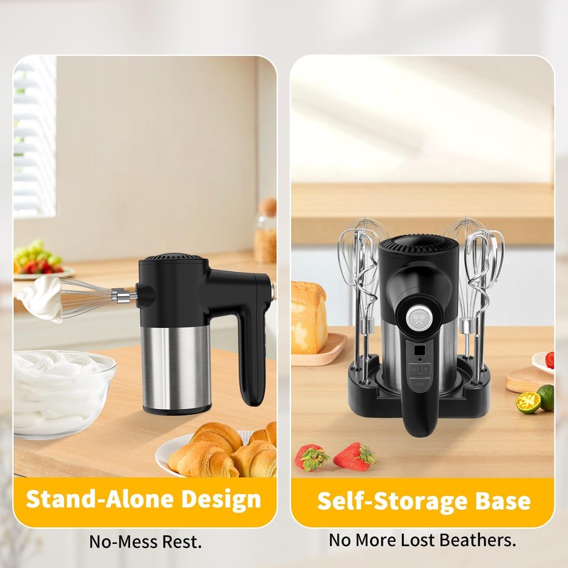 Cordless Hand Mixer, 7 Speed Rechargeable Wireless Handheld Mixer with Eject ... gallery