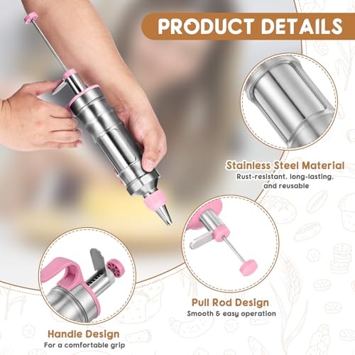 Dessert Decorating Set, Cake Decorating Kit with 6Pcs Stainless Steel Pink gallery
