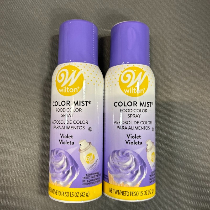 6 Wilton 1.5 Oz PURPLE MIST FOOD COLOR SPRAY BAKING HOLIDAY KIDS WEDDING CAKES