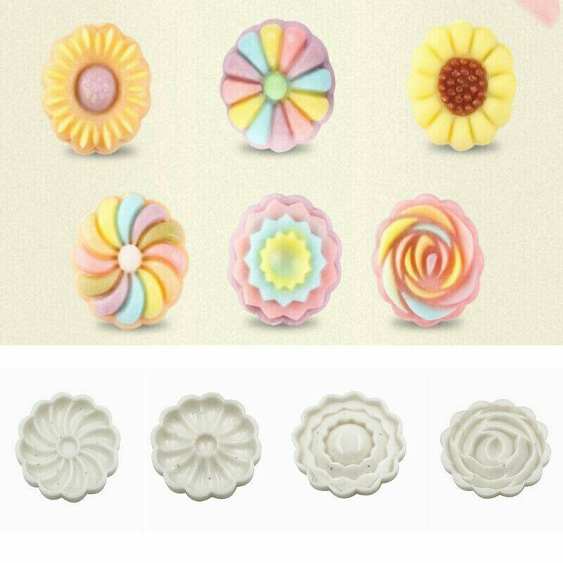 Mould Rose Flower 3D Silicone Decor Moon Cake 6 Style Round Mooncake Mold gallery