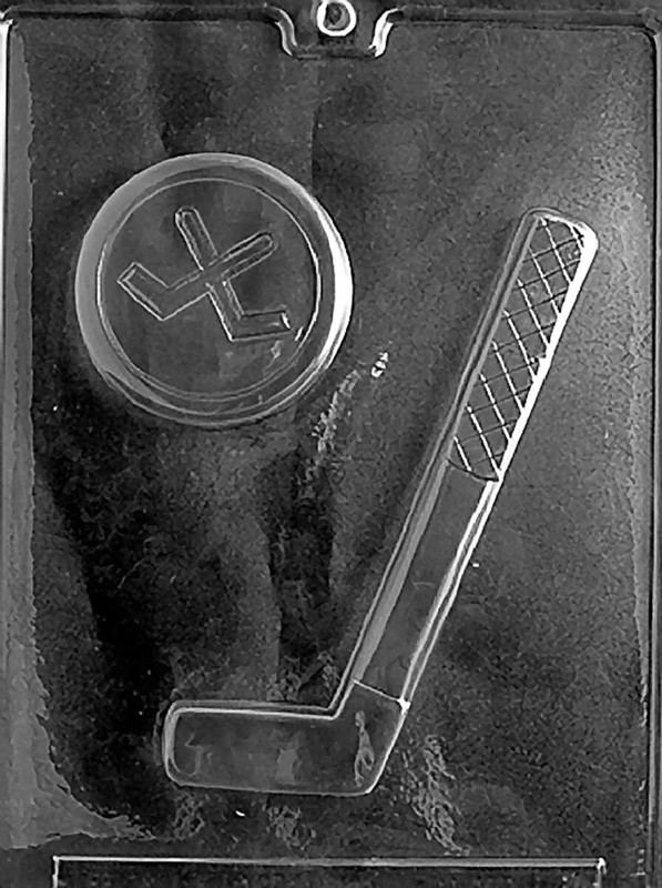 S064 Hockey Puck & Stick Chocolate Candy Soap Mold