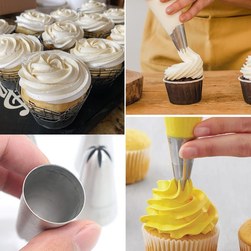 Piping tips large Cake Decorating tools, 5 pack Cake piping Nozzles Tips Kit ... gallery