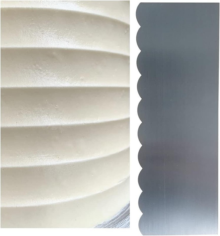 9 inch Stainless Steel Scallop Cake Comb Metal Cake Scraper Cake Buttercream