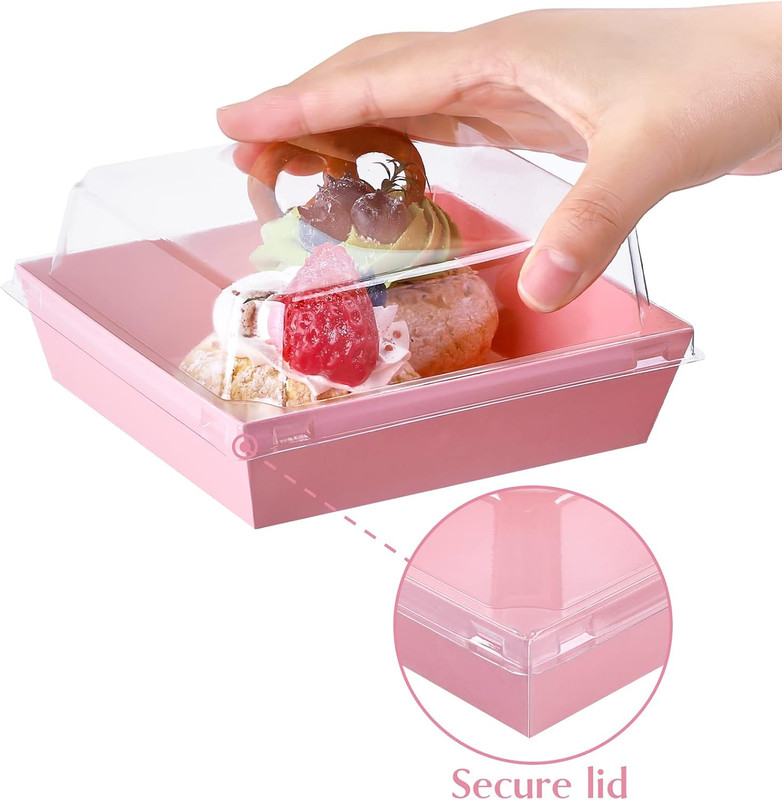 Small Charcuterie Boxes with Clear Lids, To Go Paper Disposable Food Containers, gallery