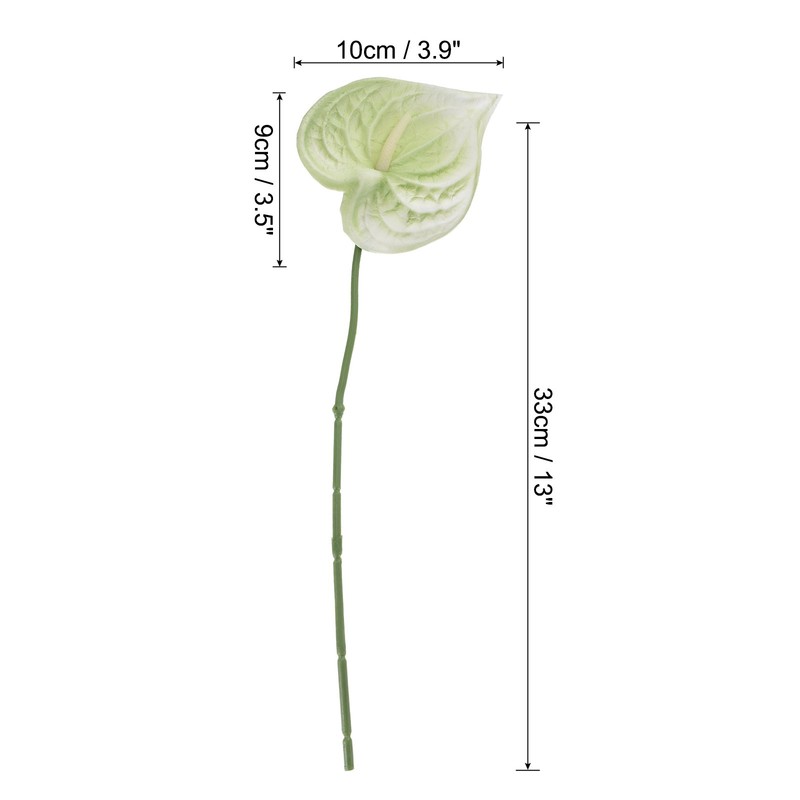 5Pcs 13" Artificial Anthurium Lily Flowers Floral Bouquet Decor Light Green gallery