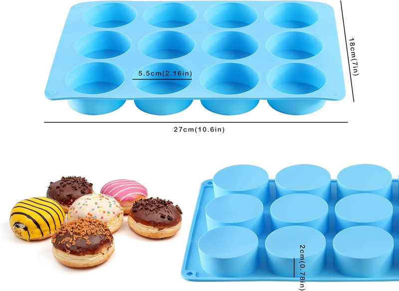 2PCS Silicone Oreo Molds, 12 Cavity Cookie Chocolate round Silicone Mold, Bakin gallery