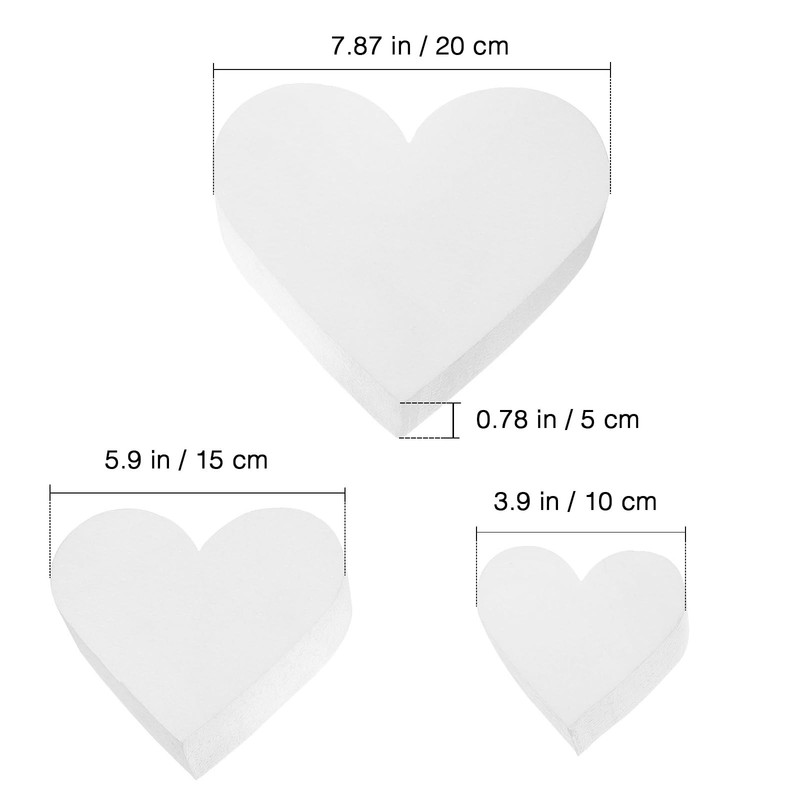 3Pcs Foam Heart Cake Dummies Reusable Cake Decorating Practice Foam Lightweig... gallery