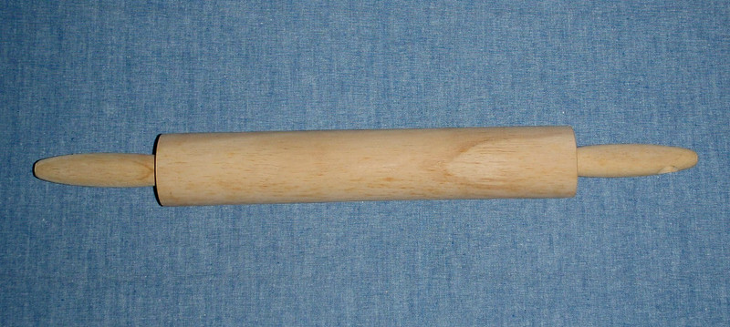 Wood Rolling Pin 17" w/Handles Slender-10x2 Barrel/Roller Hangable Baking Pastry gallery