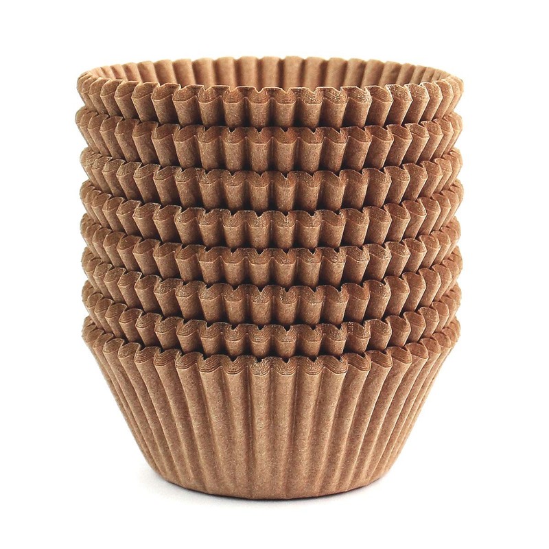 Greaseproof Baking Cups, 200 Pcs Standard Size, Safe Paper, Brown