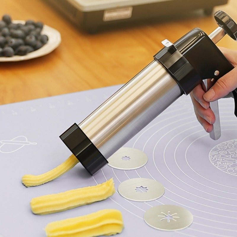 Churro Maker Manual Cookie Press Machine Cake Decorating Squeezing Accessories gallery